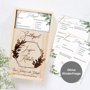 Time capsule cards wedding eucalyptus gold, wedding game guests, alternative to the guest book