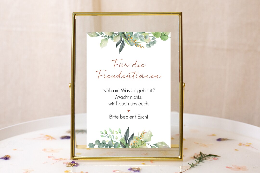 Freudentränen Schild Hochzeit Taschentücher Banderolen Etsy.de