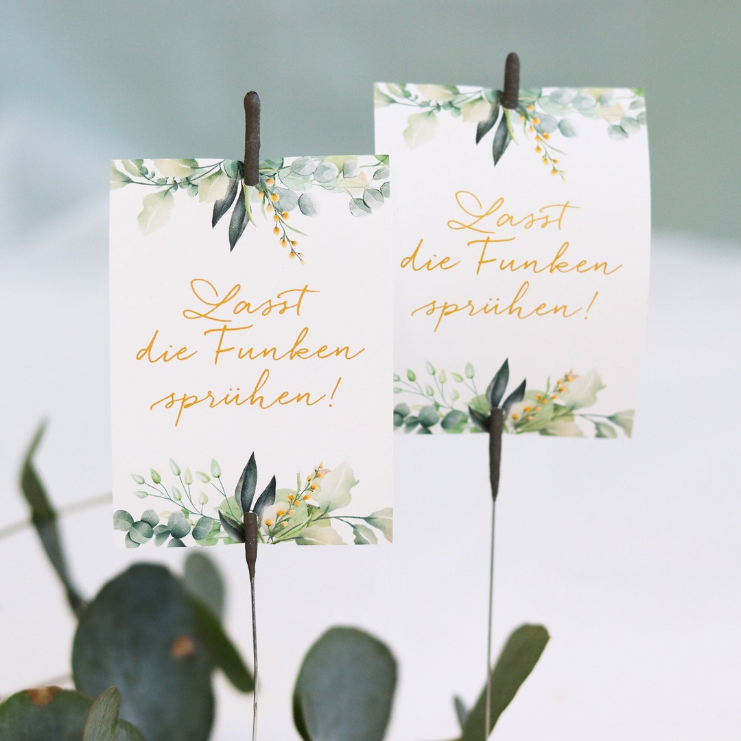 Wunderkerzen Hochzeit Schilder / Lasst die Funken sprühen gestanzt
