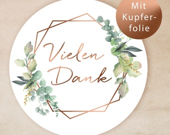 Danke Aufkleber Hochzeit Eukalyptus, Dankeschön Sticker, Gastgeschenk Hochzeit Taufe