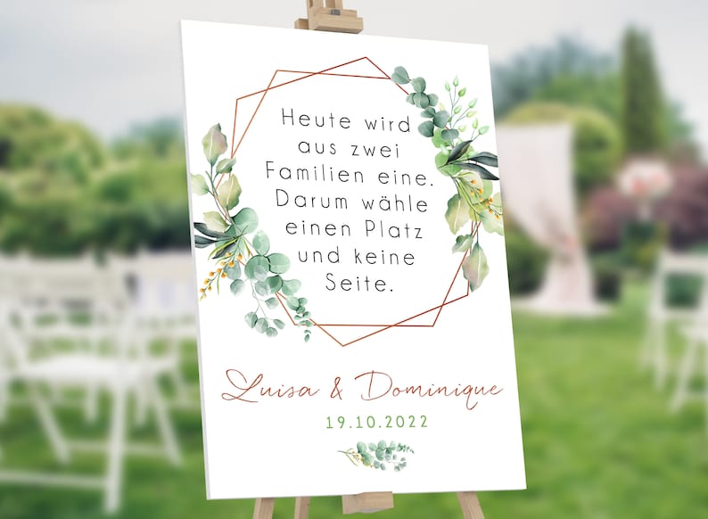 Heute wird aus zwei Familien eine Hochzeit Schild Etsy