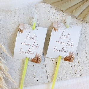 Glow sticks wedding signs, let our love shine, wedding decoration boho