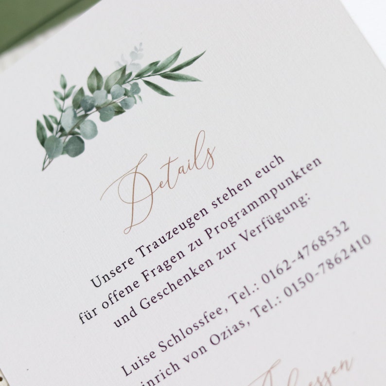 Wedding invitation eucalyptus gold tracing paper, wedding invitation eucalyptus, wax seal, greenery image 9