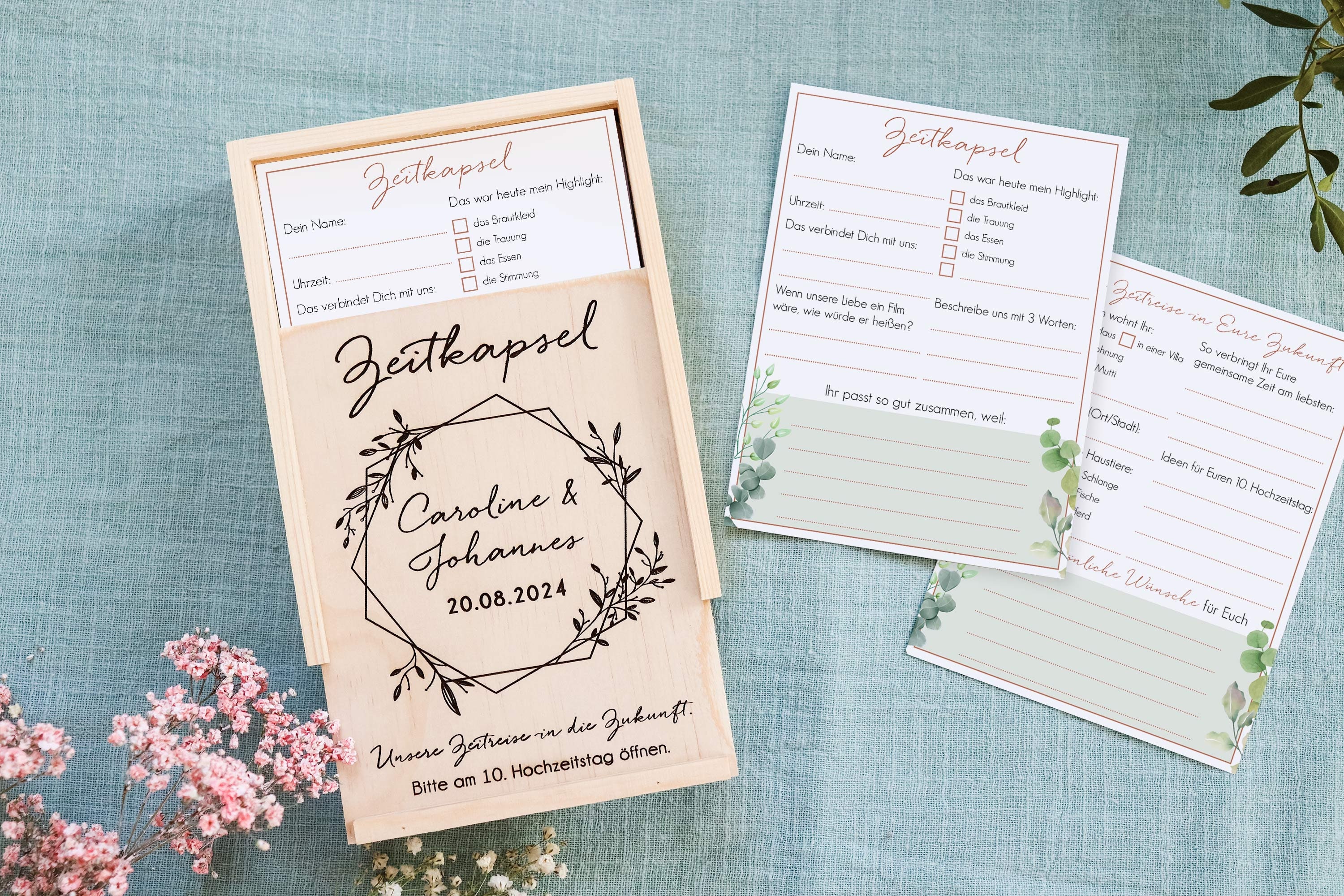 Zeitkapsel Karten Hochzeit Eukalyptus Hochzeitsspiel Gäste Etsy.de