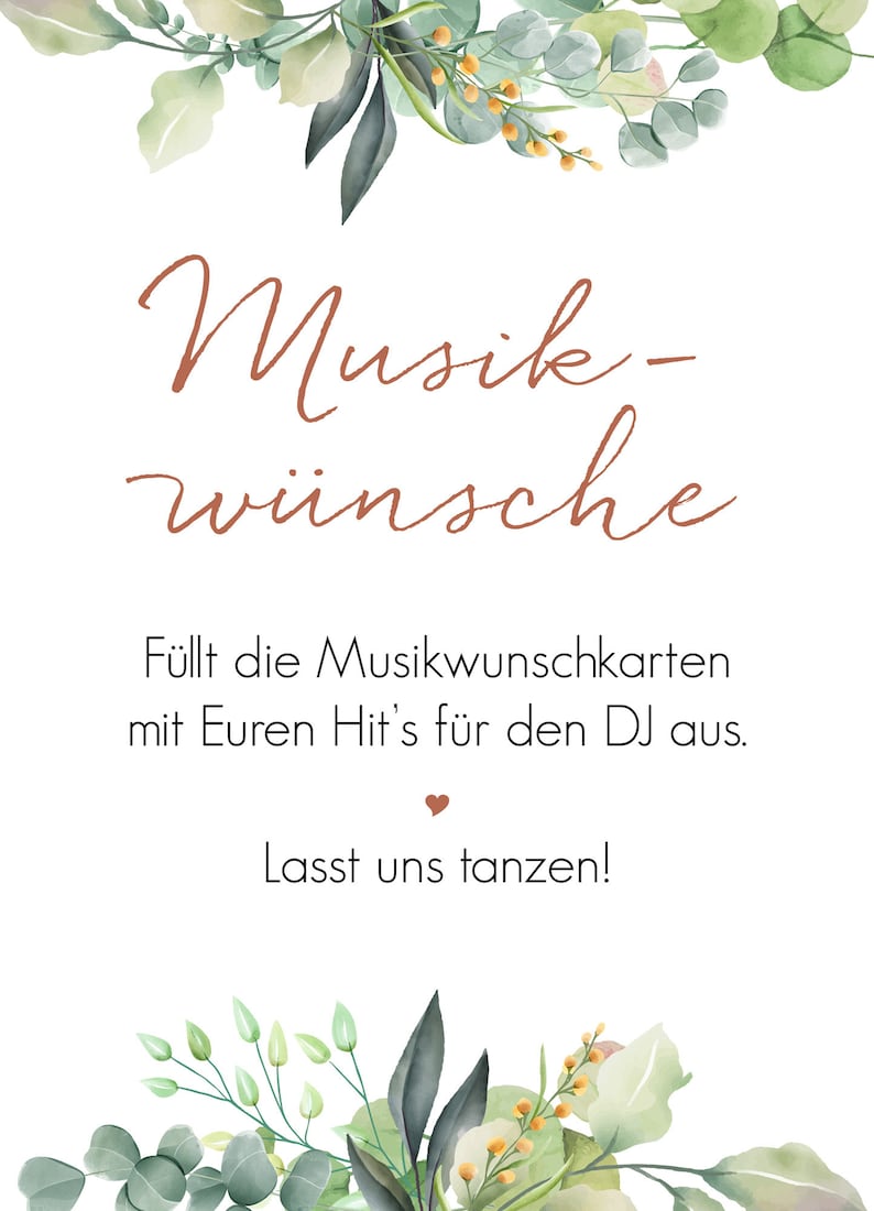 Musikwunschkarten Schild Hochzeit / Musikwünsche / Etsy.de