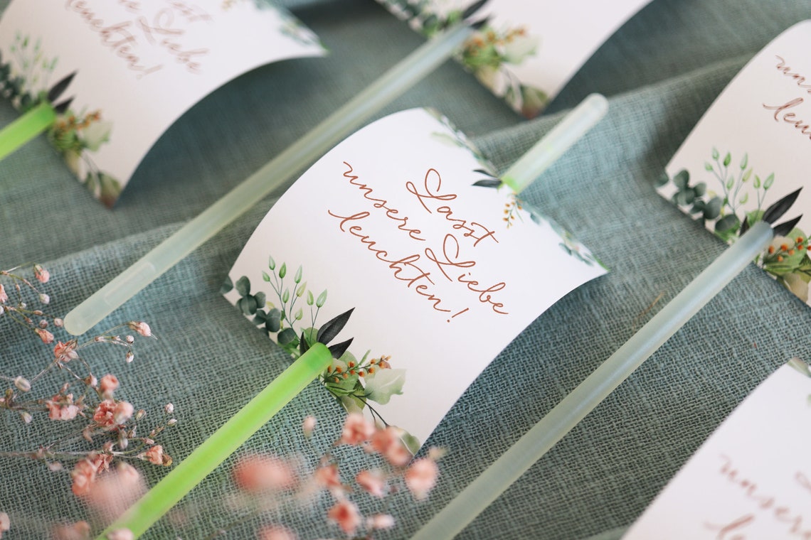 Knicklichter Schilder Hochzeit / Lasst unsere Liebe leuchten Etsy