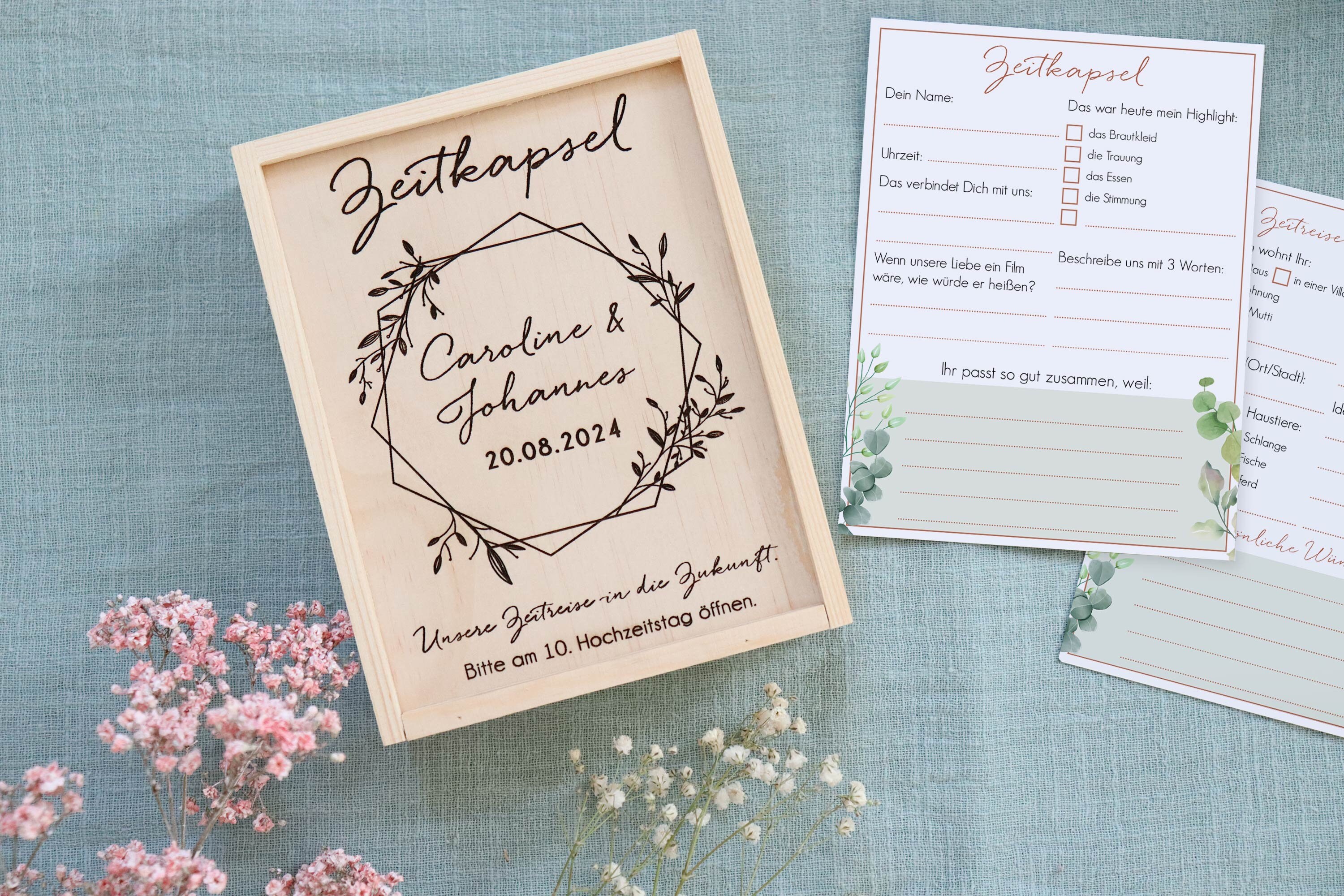 Zeitkapsel Karten Hochzeit Eukalyptus Hochzeitsspiel Gäste Etsy.de