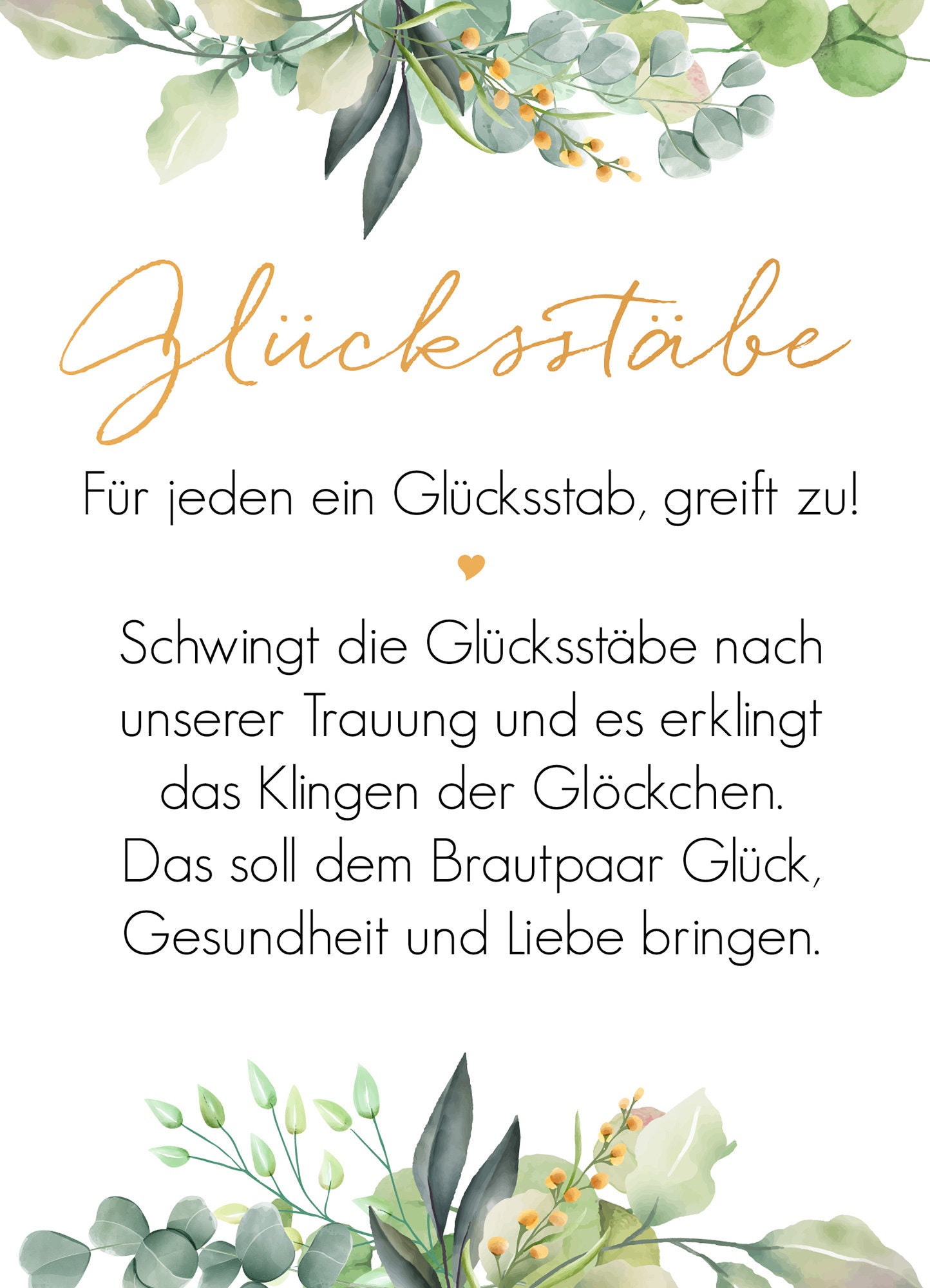 Glücksstäbe Schild Hochzeit / Wedding Wands Schild / Etsy