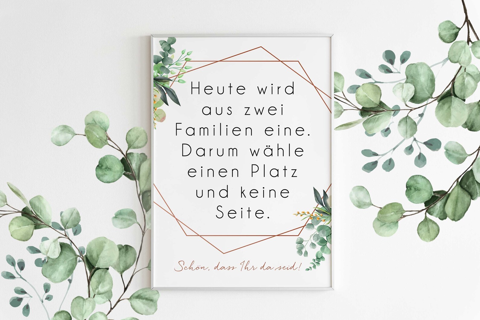 Hochzeit Schild Heute wird aus zwei Familien eine Poster Etsy