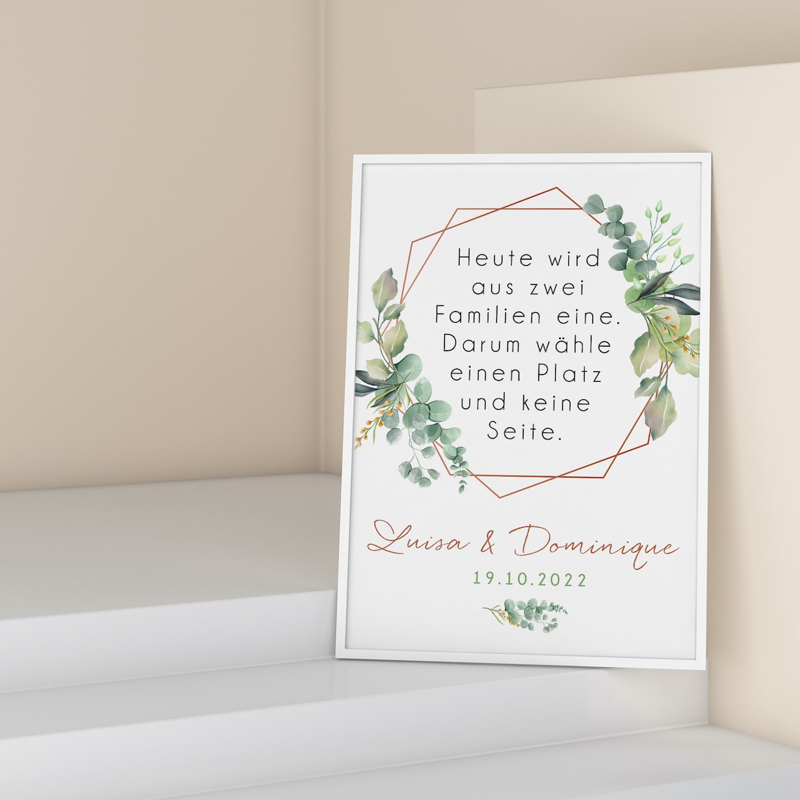 Heute wird aus zwei Familien eine Hochzeit Schild Etsy