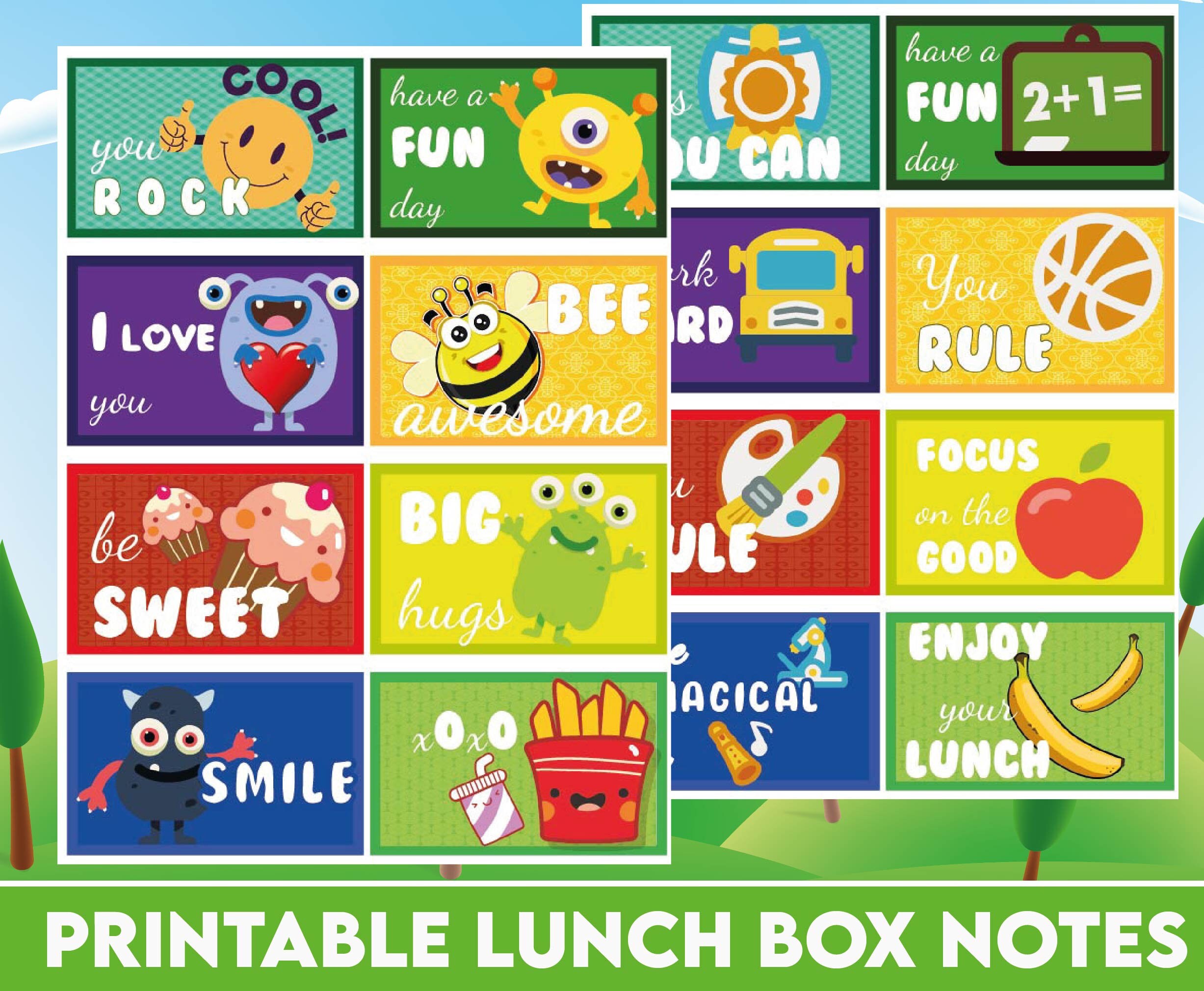 Preschool Printables Lunch Box Cards Positivity Notes - Etsy Singapore