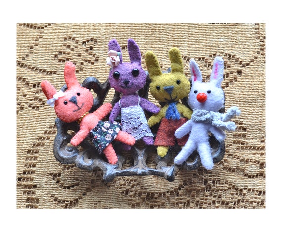 Pocket Easter Bunnies Miniature Rabbit, Hand Sewn by Me, Your Choice of  Bunny, Tiny Plushies 3 1/2, Holiday or Birthday Gift Idea 