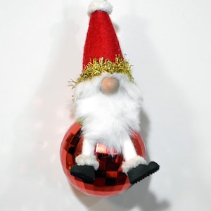 Special Santa Ornament! Unique Gnome Christmas Decor - Gnome Lovers Gift Idea - Handmade by me