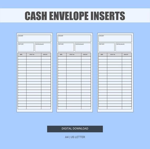 cash envelope tracker printable