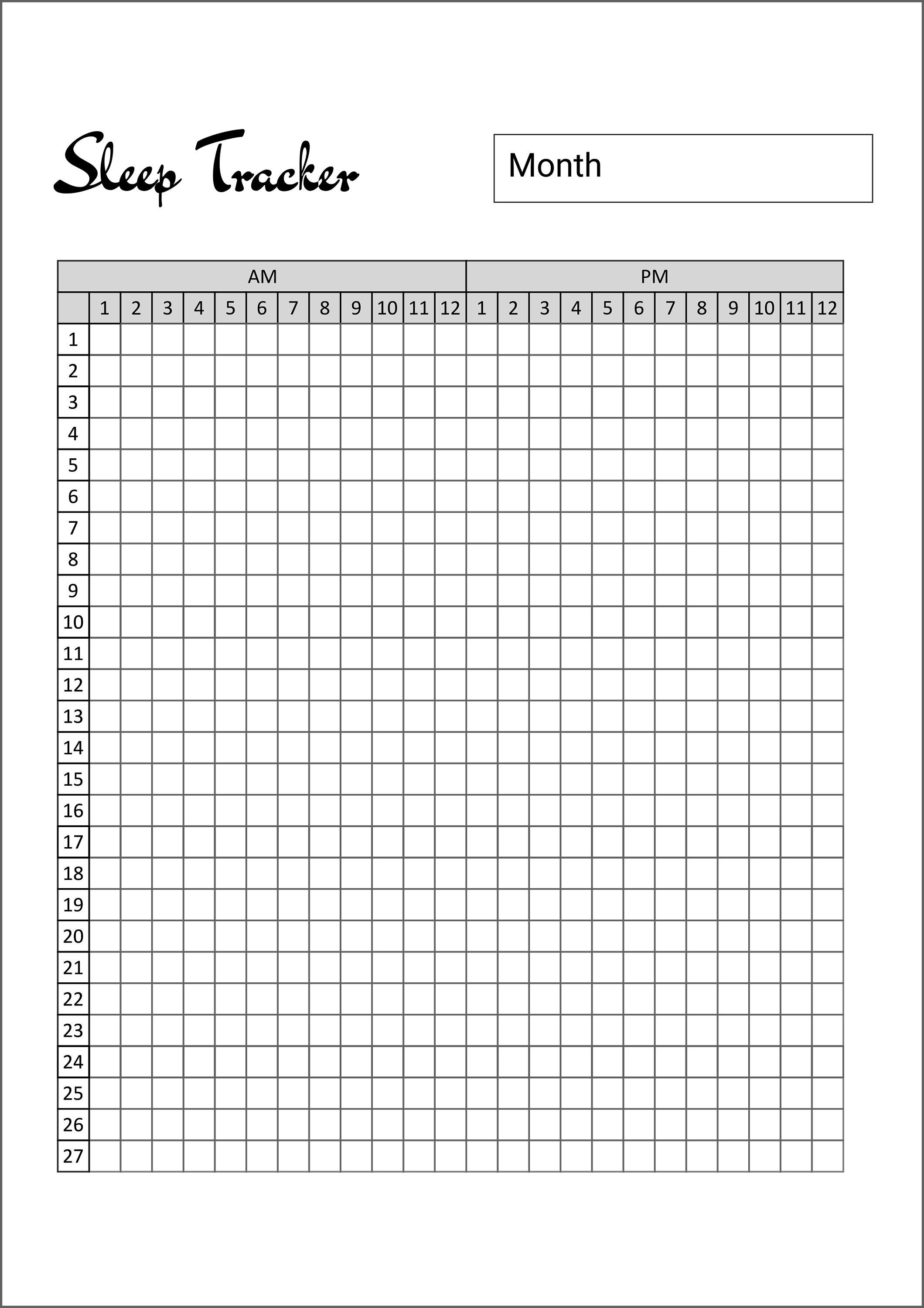 free printable sleep tracker printable free printable sleep tracker printable