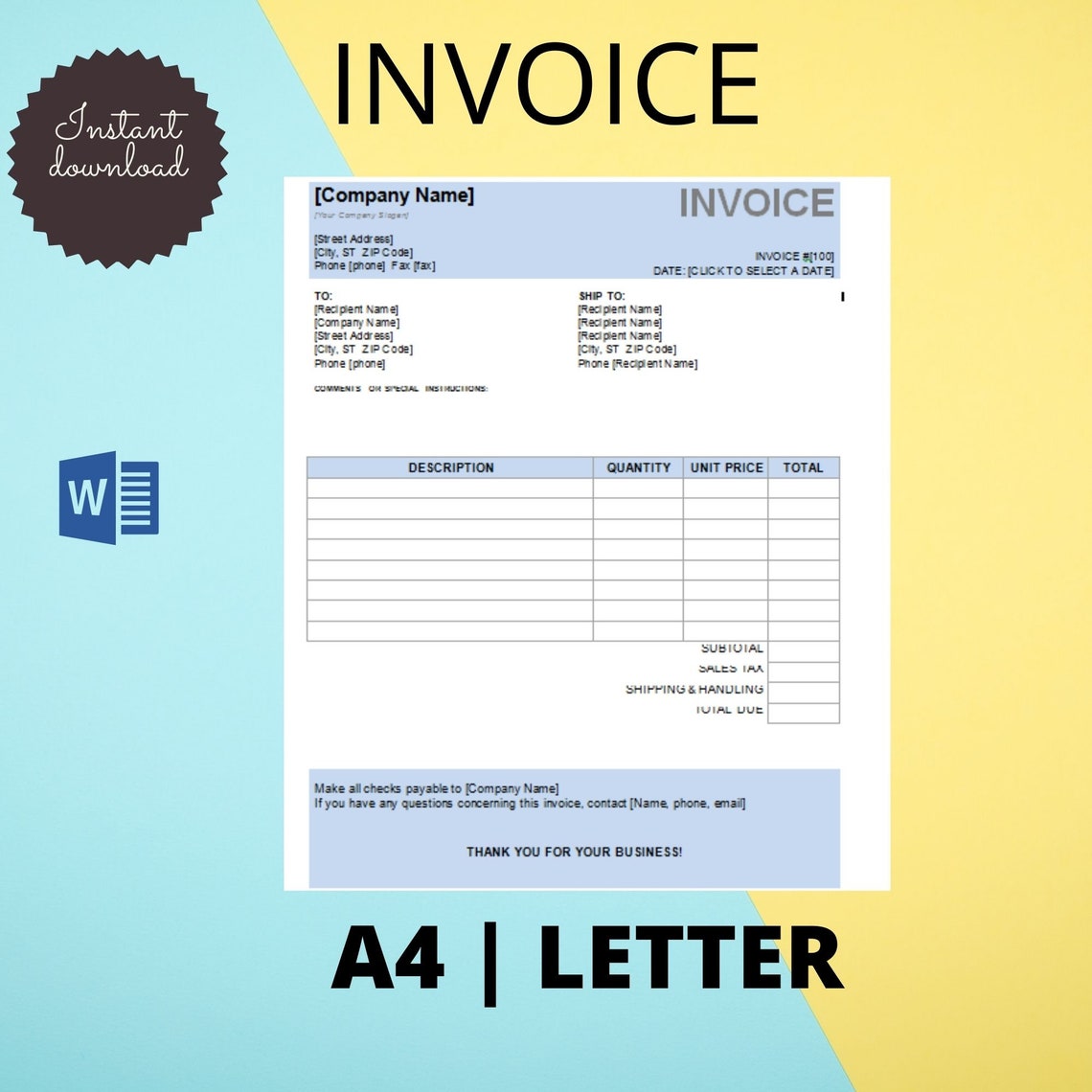 Veterinary Invoice Template