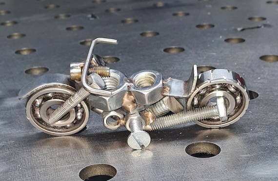 Nut and Bolt Motorcycle Scrap Metal Art Motorcycle Motorcycle Sculpture Bike Figurine Welded Art Gift For Him Christmas Gift