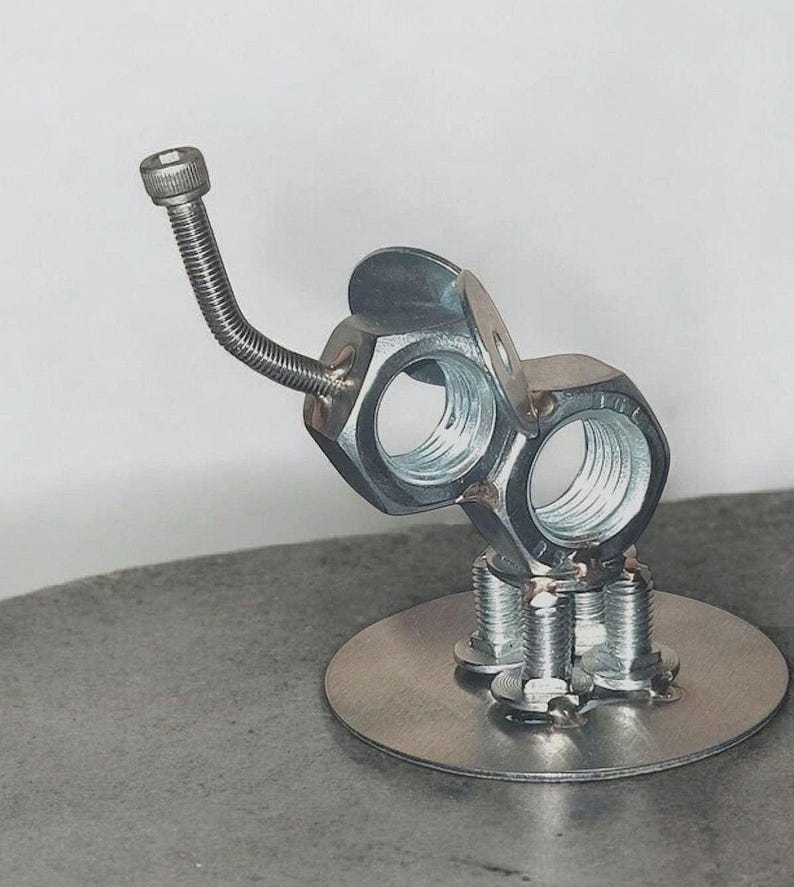 Nut and Bolt Elephant Figurine, Scrap Metal Art Elephant Figurine, Handmade Recycled Metal Art image 1