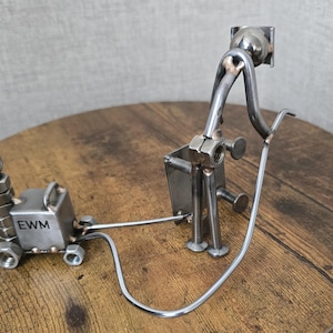 Nut and Bolt Welder, Scrap Metal Welder Sculpture, Welded Metal Art, Welded Art, Nut and Bolt Art, Scrap Metal Figurine