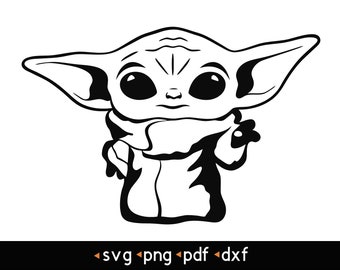 Black And White Yoda Etsy Black And White Yoda Etsy