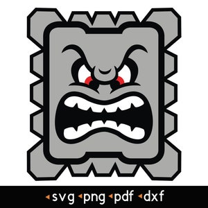 Thwomp- #1 svg, png, pdf, dxf