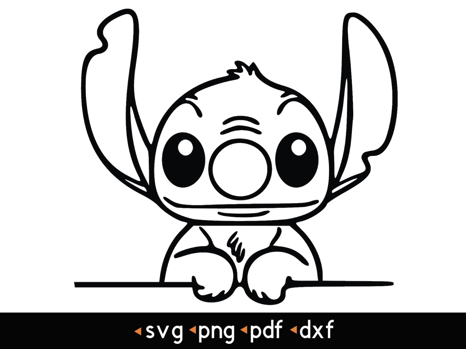 Stitch 17 Transparent Background Svg Png Pdf Dxf DBB