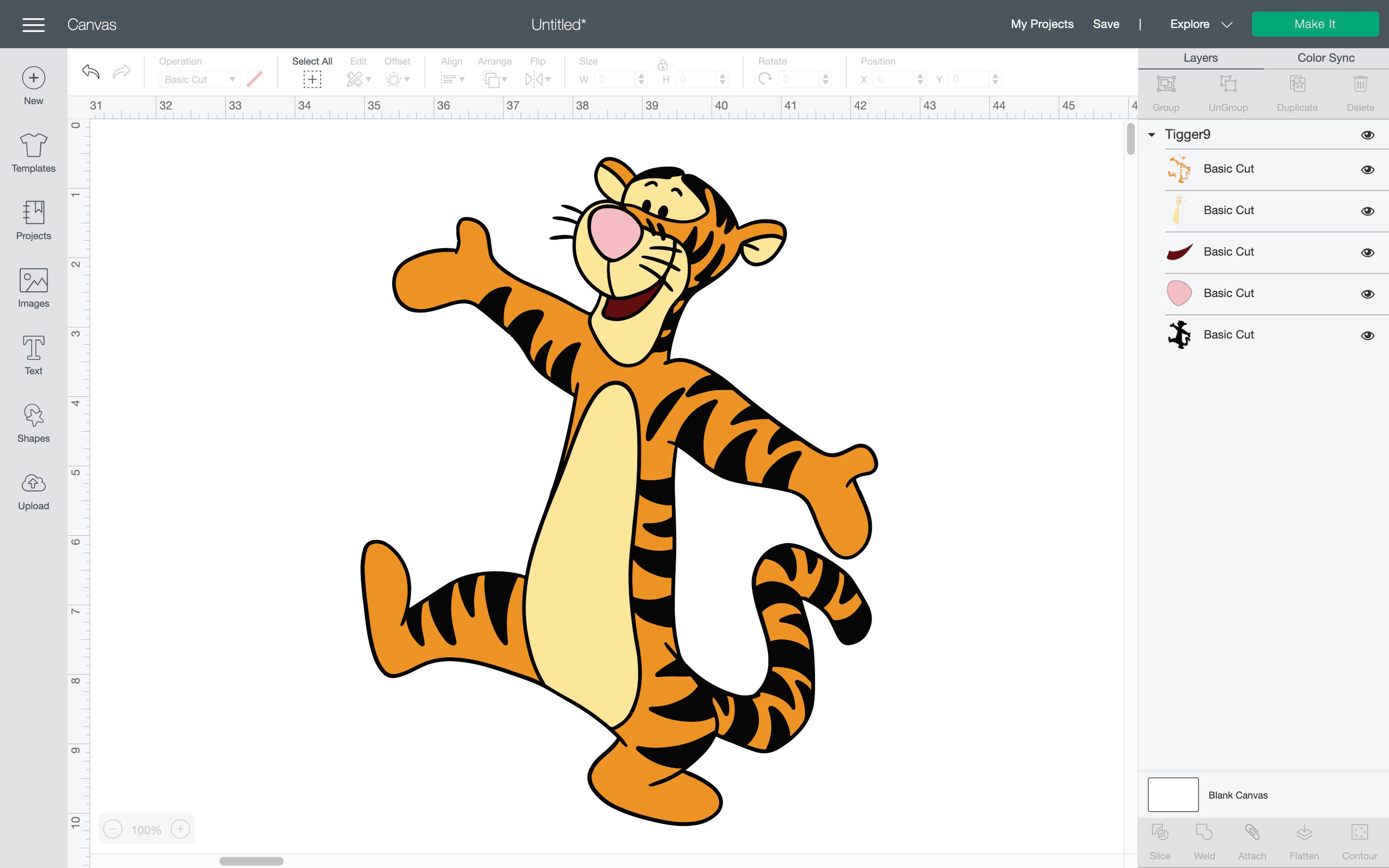 Tigger Vector Graphics Simple Tigger 9 Svg Png Pdf Dxf | Etsy