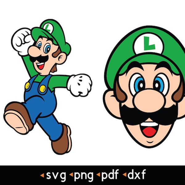 2 pcs Layered Luigi Pack- svg, png, pdf, dxf