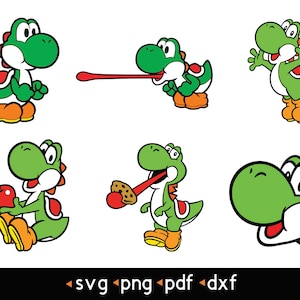 6 pcs Layered Yoshi Pack-  svg, png, pdf, dxf