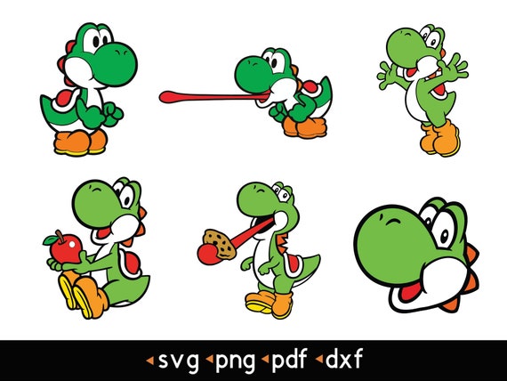 6 Pcs Layered Yoshi Pack- Svg, Png, Pdf, Dxf - Etsy