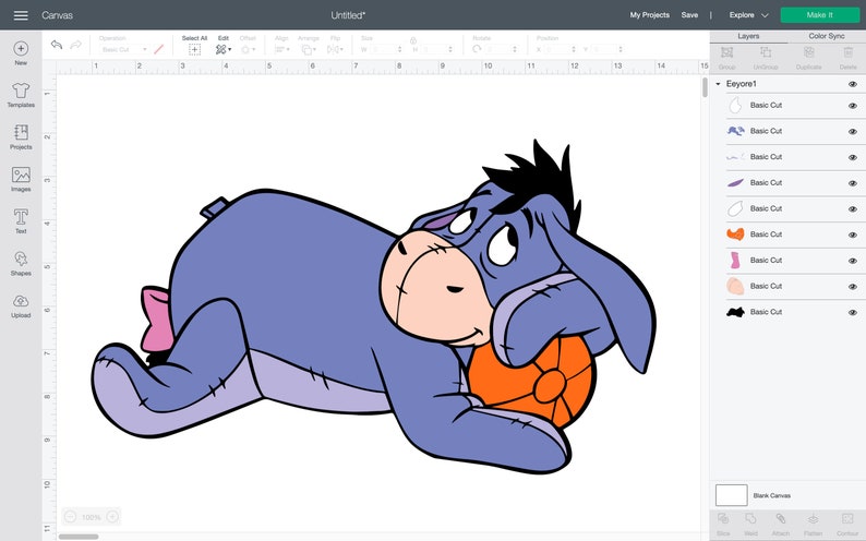 Eyeore Dxf Eeyore- #1 Svg, Png, Pdf, Dxf - Etsy