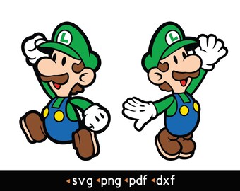 2 pcs Layered Paper Luigi Pack- svg, png, pdf, dxf