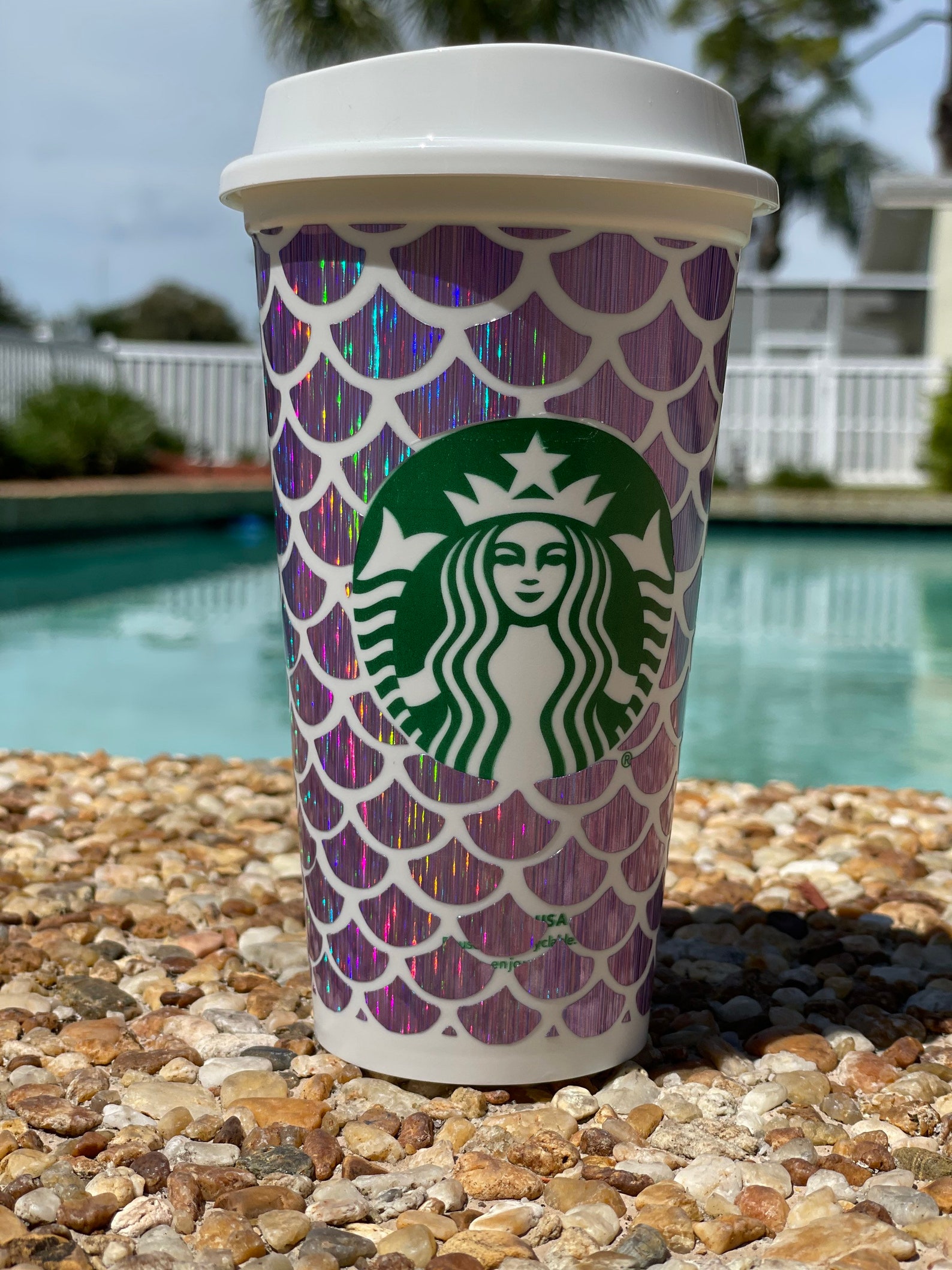 Mermaid Themed Starbucks Reusable Cold Cup and Hot Cup Etsy