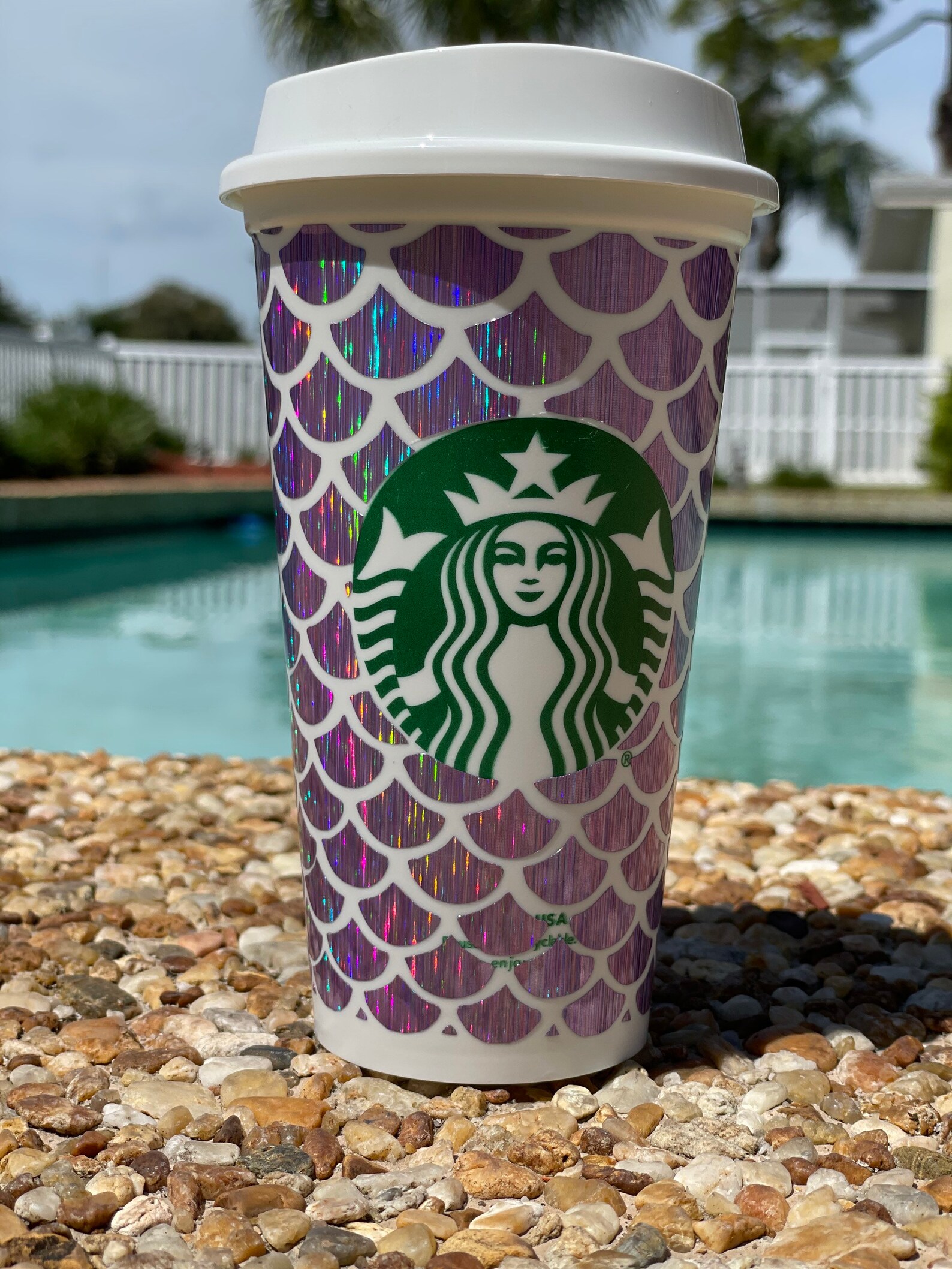 Mermaid Themed Starbucks Reusable Cold Cup and Hot Cup Etsy