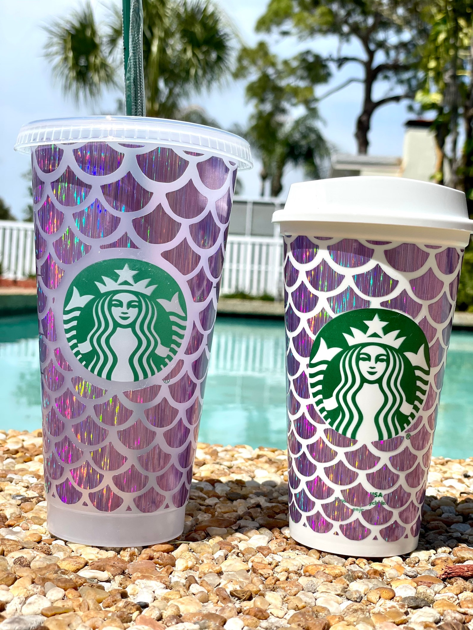 Mermaid Themed Starbucks Reusable Cold Cup and Hot Cup, Available as