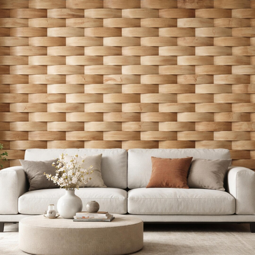 3D Wood Mosaic Wall Panel – Black Walnut, Modern Geometric Wall Decor ...