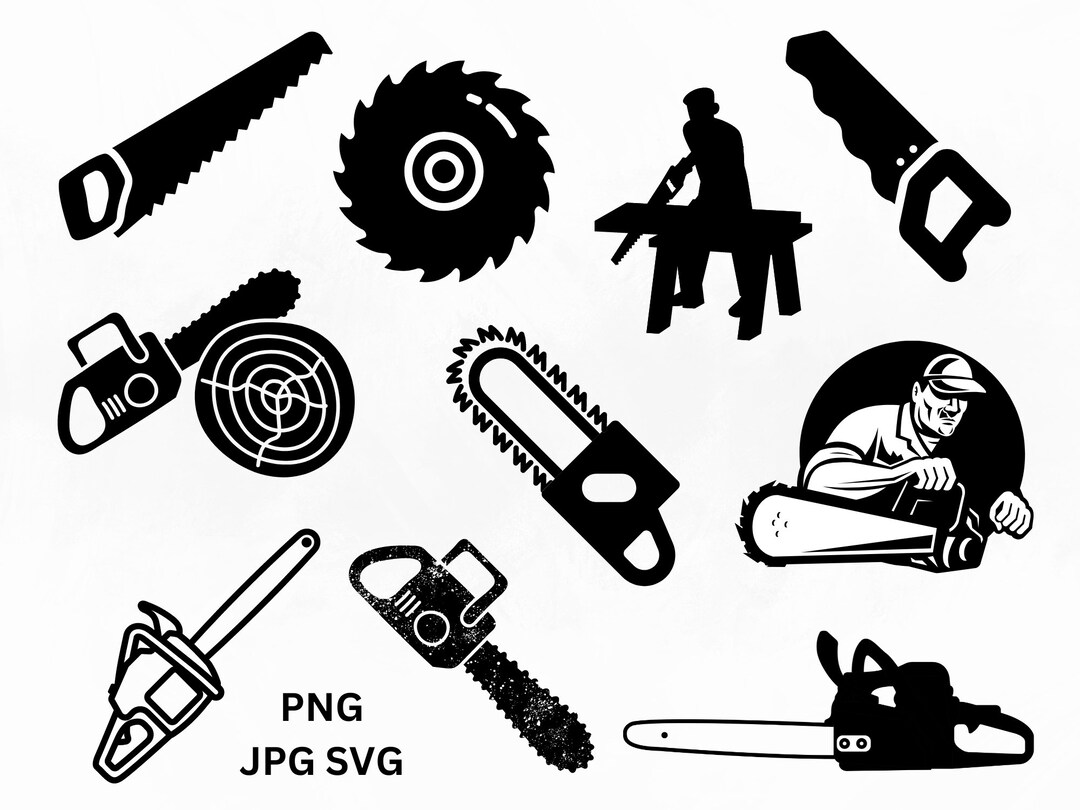 Chainsaw SVG Bundle, Wood Cutting Machine Svg, Saw Svg, Chain Saw ...