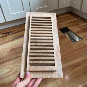 Vent Cover, Maple Wood Floor Register - 4x10 Inch Drop-In Vent