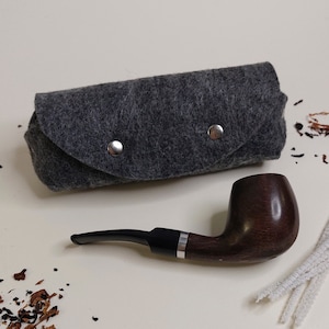 Kleines Pfeifen Etui, Pfeifen Tasche aus Filz, Handbemalt aus Merinowolle