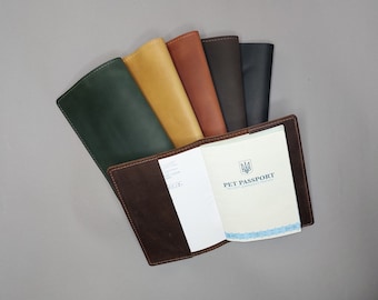Leather Pet Passport Cover: Dog & Cat Veterinary Document