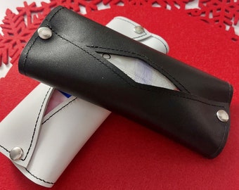 Estuche de cuero para pañuelos: estuche de bolsillo para viaje