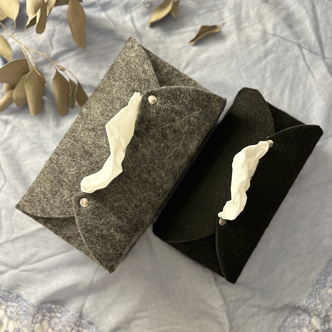 Felt Tissue Box, Wool Felt Tissue Holder, Soft Felt Tissue Case, Napkin