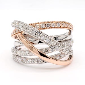 Natural White Round Diamond .81 Carat Tw Gold Cocktail Ring
