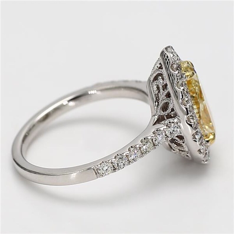 GIA Certified Natural Yellow Pear Diamond 3.85 Carat TW Gold Cocktail Ring image 3