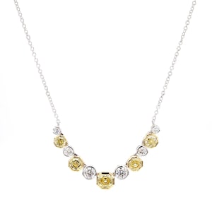 Gia Certified Fancy Yellow Hexagon Diamond 2.32 Carat Tw Gold Drop Necklace