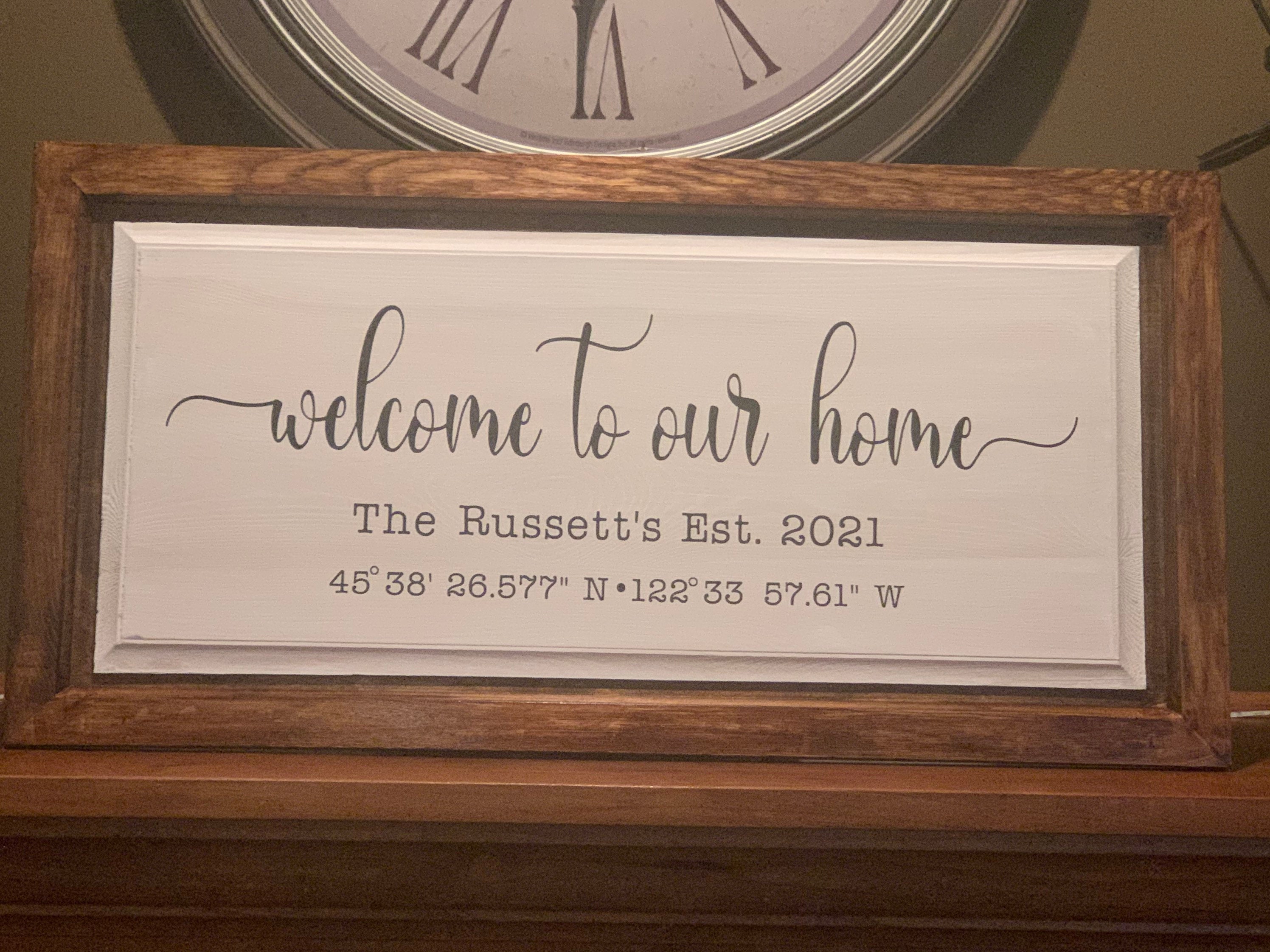 Latitude Longitude Sign/Last Name/New Home/Welcome to our home/Coordinates/established/home decor/wall decor