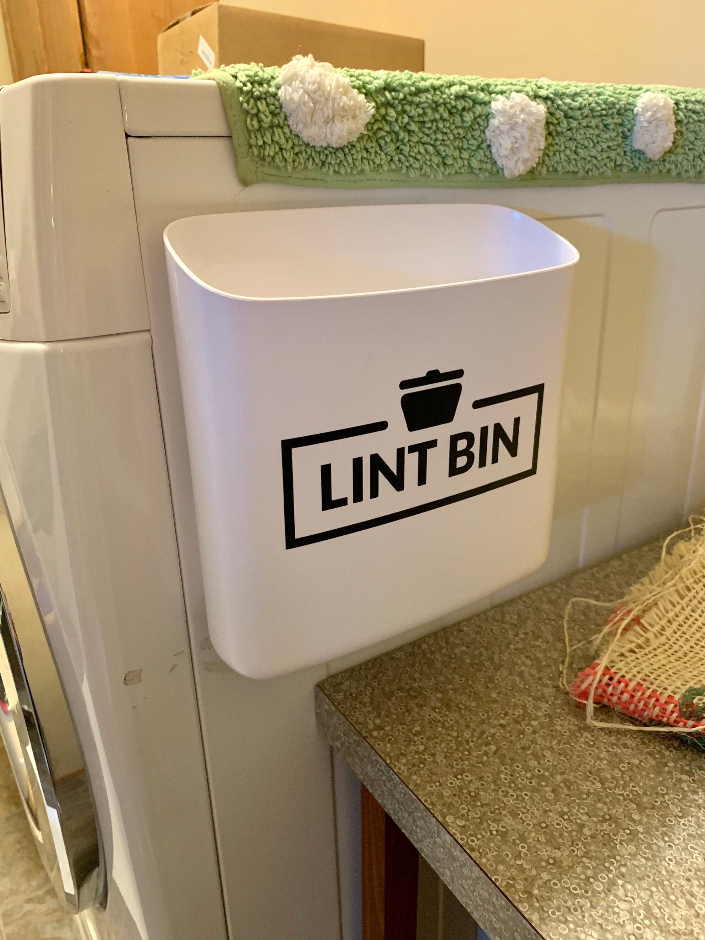 Plastic Lint Bin, Laundry Room Decoration, Laundry Accessory