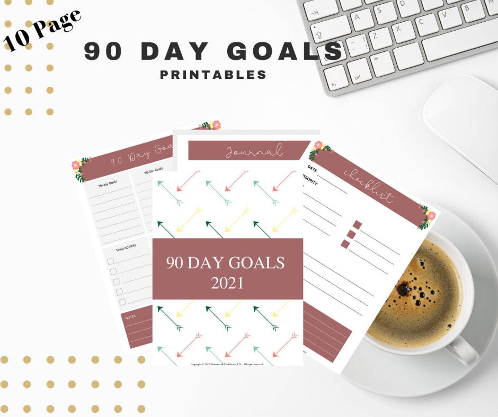 90 Day Goal Sheet Bundle Checklist Habit Tracker Journal | Etsy