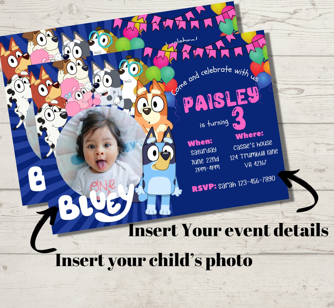 bluey-birthday-invitation-template-bluey-personalized-photo-etsy