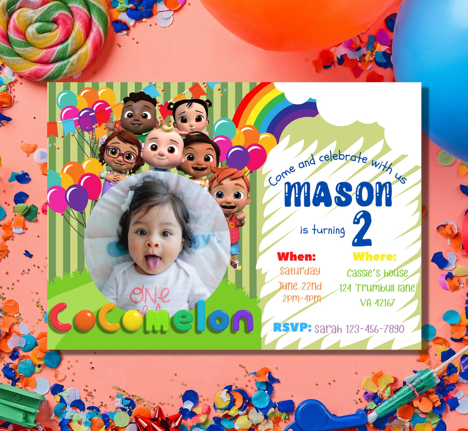 Cocomelon Birthday Card Template